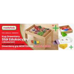 MASTERKIDZ Drewniany Stół Edukacyjny + AKCESORIA STEM WALL