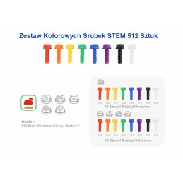 MASTERKIDZ Kolorowe Śrubki 5 Kształtów Do Tablicy Kreatywnej STEM 512 Sztuk Mix Kolorów