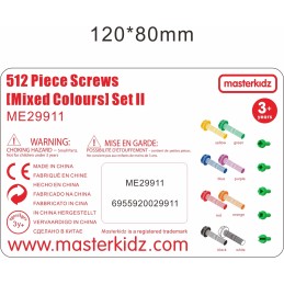 MASTERKIDZ Kolorowe Śrubki 5 Kształtów Do Tablicy Kreatywnej STEM 512 Sztuk Mix Kolorów