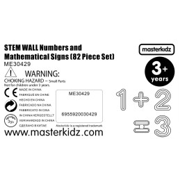 MASTERKIDZ Zestaw Cyferek i Znaków do Nauki Liczenia i Matematyki do Paneli Ściennych STEM 82 el.