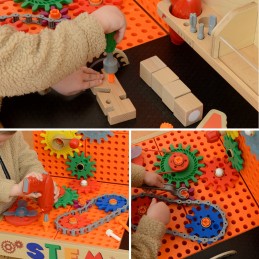 MASTERKIDZ Drewniany Warsztat XXL Montessori STEM z Narzędziami
