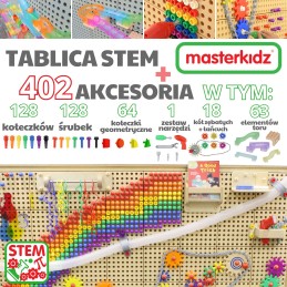 MASTERKIDZ Wolnostojąca Tablica Naukowa Kreatywna STEM 125 x 86 + Zestaw Akcesoriów