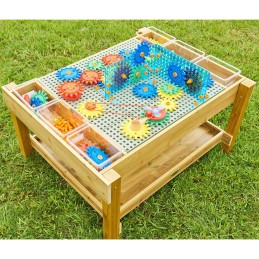 MASTERKIDZ Drewniany Stół Edukacyjny 1200L STEM Outdoor + Akcesoria