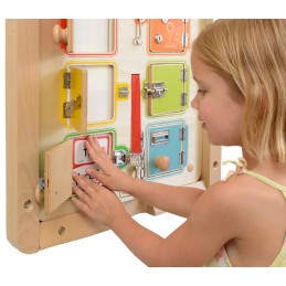 MASTERKIDZ Nauka Otwierania i Zamykania Zamków Ścienna Tablica Manipulacyjna