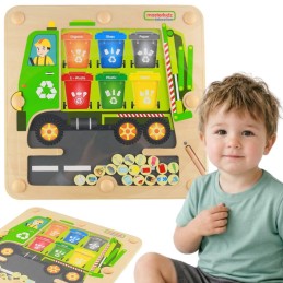 MASTERKIDZ Tablica Magnetyczna Segregowanie Odpadów Ciężarówka do Recyklingu Montessori