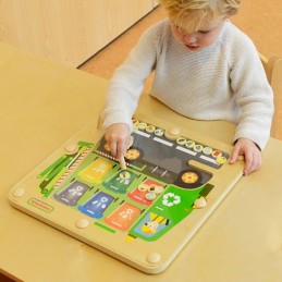 MASTERKIDZ Tablica Magnetyczna Segregowanie Odpadów Ciężarówka do Recyklingu Montessori