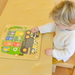MASTERKIDZ Tablica Magnetyczna Segregowanie Odpadów Ciężarówka do Recyklingu Montessori
