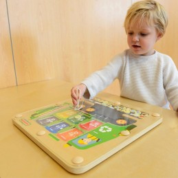 MASTERKIDZ Tablica Magnetyczna Segregowanie Odpadów Ciężarówka do Recyklingu Montessori