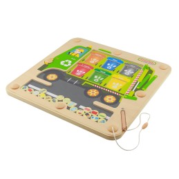 MASTERKIDZ Tablica Magnetyczna Segregowanie Odpadów Ciężarówka do Recyklingu Montessori