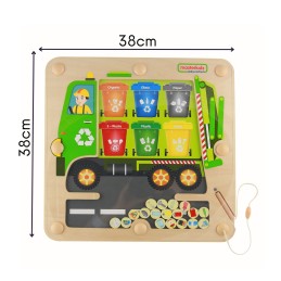 MASTERKIDZ Tablica Magnetyczna Segregowanie Odpadów Ciężarówka do Recyklingu Montessori