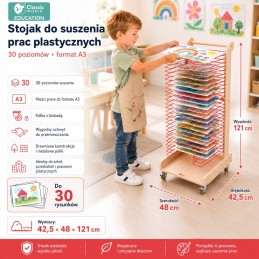 CLASSIC WORLD EDU Stojak do Suszenia Prac Plastycznych - 30 Poziomów