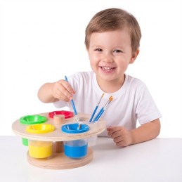 CLASSIC WORLD EDU Obrotowy Stojak na Kubeczki z Farbą + Pojemniki