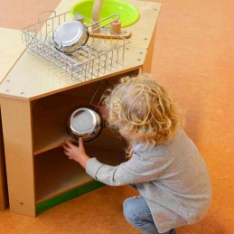 MASTERKIDZ Drewniana Szafka Kuchenna Narożna dla Dzieci