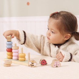 VIGA PolarB Drewniana Układanka Nauka Liczenia Owady Montessori