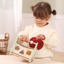 VIGA Drewniana Układanka Sorter Kształtów Montessori Klocki Liczydło PolarB