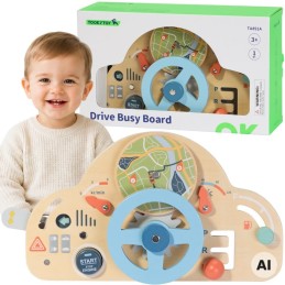 TOOKY TOY Drewniana Kierownica Edukacyjna 3+