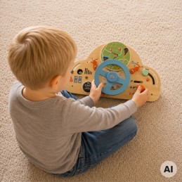 TOOKY TOY Drewniana Kierownica Edukacyjna 3+