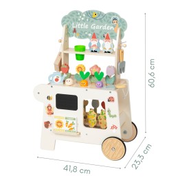 TOOKY TOY Wózek Ogrodowy Sklepik Drewniany Montessori 57el