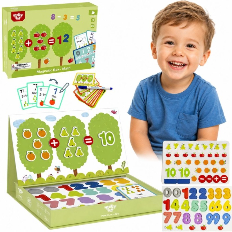 TOOKY TOY Drewniana Gra Magnetyczna Układanka Montessori dla Dzieci