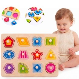 TOOKY TOY Puzzle Układanka Montessori Nauka Kształtów z Pinezkami