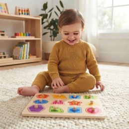 TOOKY TOY Puzzle Układanka Montessori Nauka Kształtów z Pinezkami