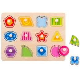 TOOKY TOY Puzzle Układanka Montessori Nauka Kształtów z Pinezkami