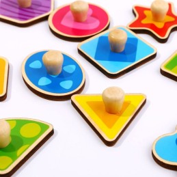 TOOKY TOY Puzzle Układanka Montessori Nauka Kształtów z Pinezkami