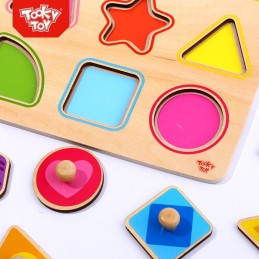 TOOKY TOY Puzzle Układanka Montessori Nauka Kształtów z Pinezkami