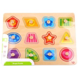 TOOKY TOY Puzzle Układanka Montessori Nauka Kształtów z Pinezkami