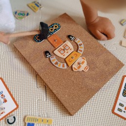 VIGA Drewniana Przybijanka Roboty 45 elementów Montessori
