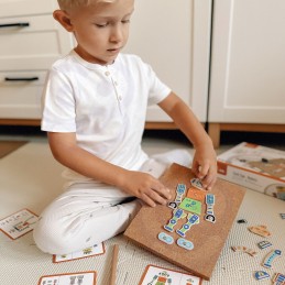 VIGA Drewniana Przybijanka Roboty 45 elementów Montessori