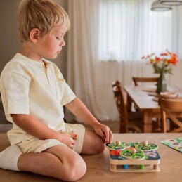 TOOKY TOY Drewniana Gra Zręcznościowa 2w1 Wyciągnij Robaczki dla Dzieci