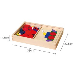 VIGA Drewniana Mozaika Geometryczna Klocki Dienesa Układanka Logiczna Montessori148 el