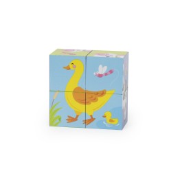 VIGA Drewniana Układanka Puzzle Farma 4 klocki