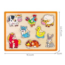 VIGA Drewniane Puzzle Zwierzęta z Farmy Układanka