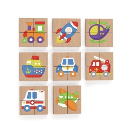 Viga Układanka drewniana Montessori puzzle magnetyczne edukacyjne pojazdy