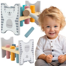 VIGA PolarB Drewniana Ławeczka Przebijanka Wbijanka z Młotkiem - Montessori