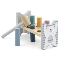 VIGA PolarB Drewniana Ławeczka Przebijanka Wbijanka z Młotkiem - Montessori