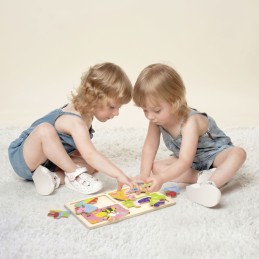 VIGA Drewniane Puzzle Owady 4w1