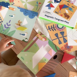 TOOKY TOY Puzzle Tangram Układanka dla Dzieci Nauka Kształtów Figury Kształty 18el.