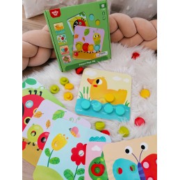 TOOKY TOY Układanka Klocki dla Dzieci Zwierzęta Dopasuj Nauka Kształtów Kolorów + Plansze