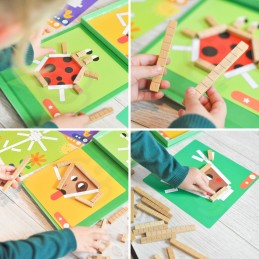 TOOKY TOY Układanka Gra Logiczna Łamigłówki Klocki Magnetyczne dla Dzieci 49 el.