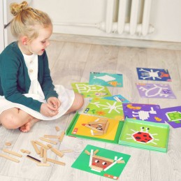 TOOKY TOY Układanka Gra Logiczna Łamigłówki Klocki Magnetyczne dla Dzieci 49 el.