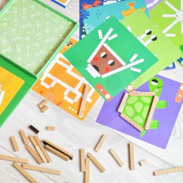TOOKY TOY Układanka Gra Logiczna Łamigłówki Klocki Magnetyczne dla Dzieci 49 el.
