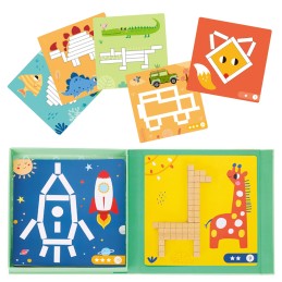 TOOKY TOY Układanka Gra Logiczna Łamigłówki Klocki Magnetyczne dla Dzieci 49 el.