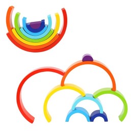 TOOKY TOY Drewniana Tęcza Układanka Klocki Kreatywne Montessori Certyfikat FSC