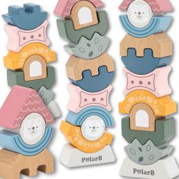 VIGA PolarB Drewniana Układanka Balansująca Wieża Montessori Klocki Prezent VIGA PolarB