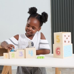 VIGA Drewniana Piramidka Edukacyjna Montessori Sorter Klocki Układanka