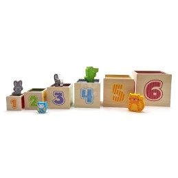VIGA Drewniana Piramidka Edukacyjna Montessori Sorter Klocki Układanka