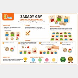 VIGA Drewniana Układanka Gra w Szybkie Dopasowanie 27 el.